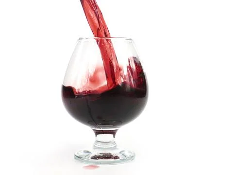 Red wine when poured Stock Photos