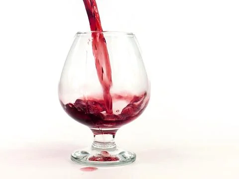 Red wine when poured Stock Photos