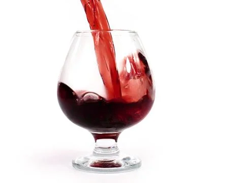Red wine when poured Stockfoto's