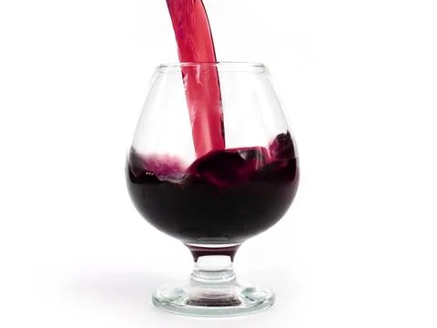 Red wine when poured Stock Photos