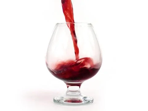 Red wine when poured Stock Photos
