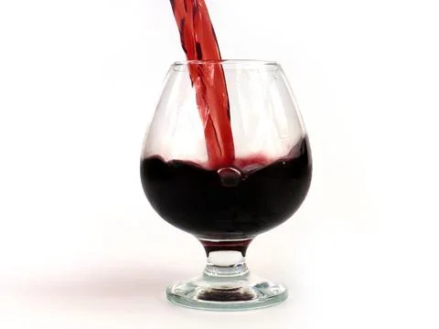 Red wine when poured Stock Photos