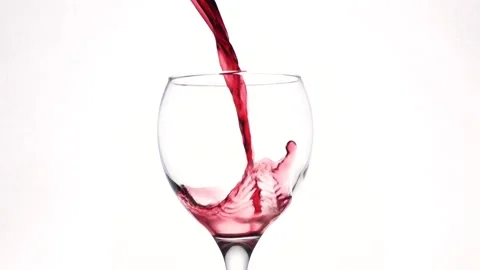 Red wine on white background Stock Footage 145368118