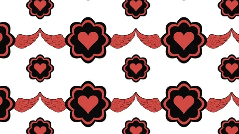 Red winged heart Stock Footage 92584831