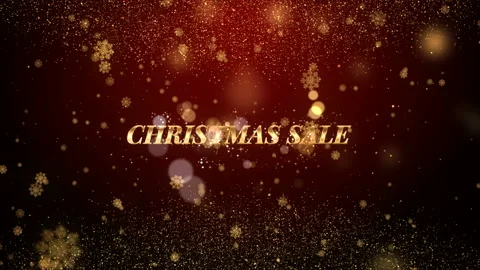 Red Winter Background and Gold Text Christmas Sale. Stock Footage 98077653