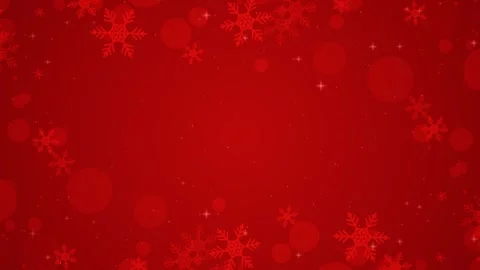 Red Winter Background with Snowflakes and Bokeh Particles. Merry Christmas and Stock Footage 321467422