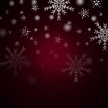 Red Winter Background with snowflakes for your own creations Stock Illustration