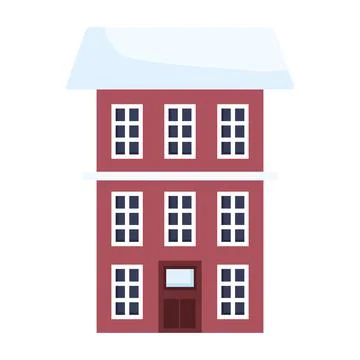 Red winter building Ilustración de archivo