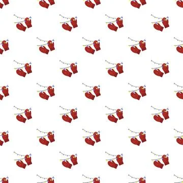 Red winter gloves pattern seamless vector Illustrazione stock