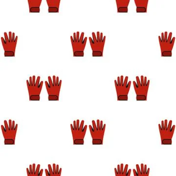 Red winter ski gloves pattern seamless Stock Illustration