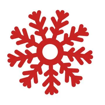 Red winter snowflake decor element vector illustration Stock Illustration