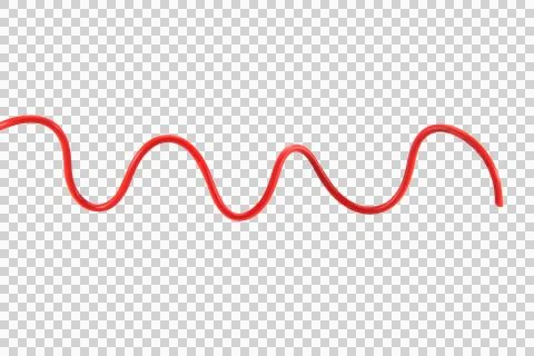 Red wire cable of usb and adapter isolated on white background.Electronic Con Foto stock