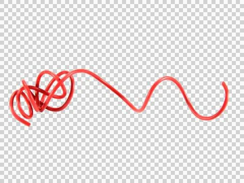 Red wire cable of usb and adapter isolated on white background.Electronic Con Stock Photos