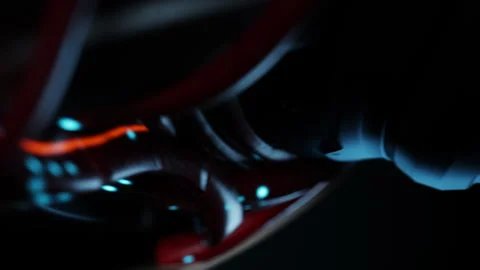 Red Wire Network, The first-person camera moves along the wires Stock Footage 307998953