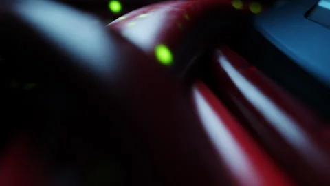 Red Wire Network, The first-person camera moves along the wires Stock-Footage 307998962