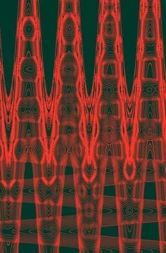 Red wire patterned shapes on black Illustrazione stock