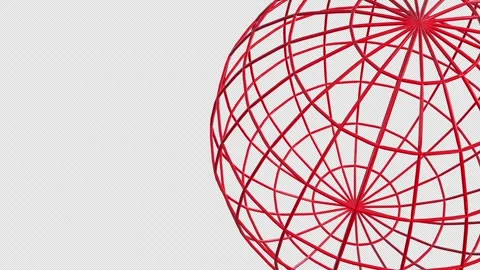 Red Wireframe Globe Background Loop Stock Footage 259010576