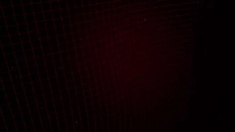 Red Wireframe Mesh Grid Wall and Undulating Perspective Surface Loop Stock Footage 345254665