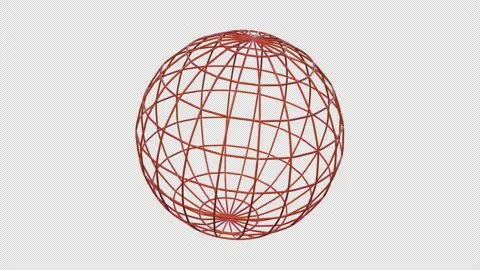Red Wireframe Sphere With Alpha Channel Stockbeeldmateriaal 259008880