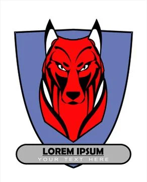 Red Wolf Over the Shield Stock Illustration