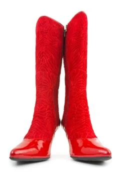 Red woman boots Stock Photos