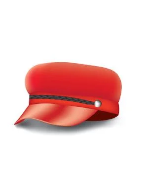 Red woman military cap Stock Illustration