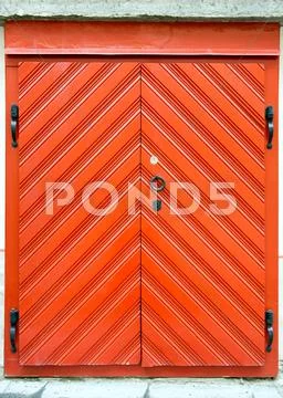 Red wooden door design Stock Photos