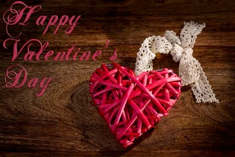 Red wooden heart Stock Photos