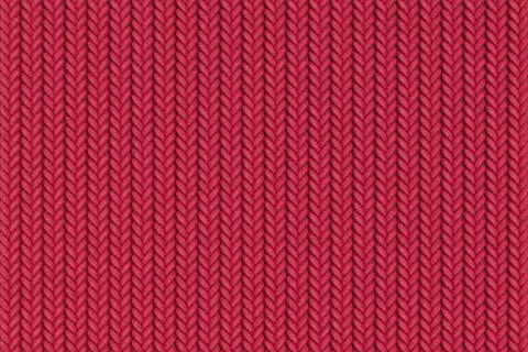 Red Wool Knitted Texture Background, tricot pattern. 3d Rendering Illustrazione stock