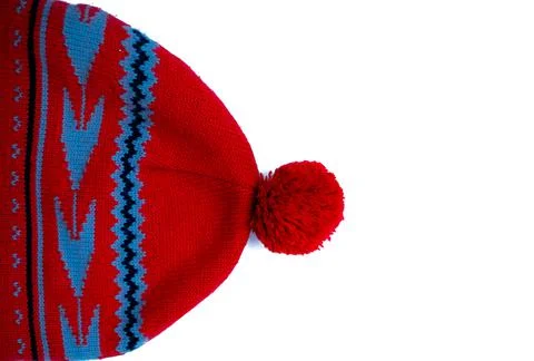 Red woolen winter hat Stock Photos