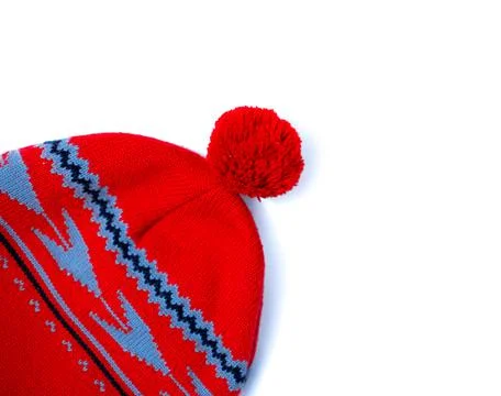 Red woolen winter hat Stock Photos