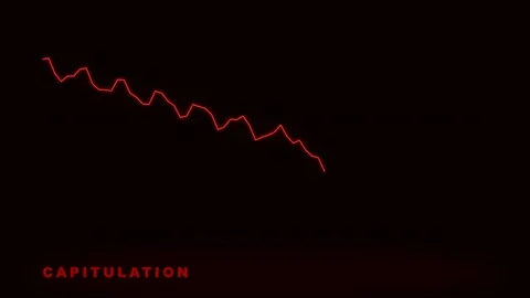 Red Word Capitulation on Black Background - Concept of Defeat, Surrender, o.. Stock Footage 335474057