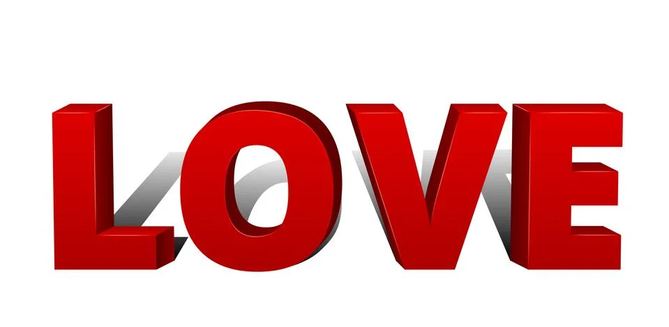 Red word Love Stock Illustration