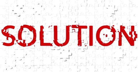 Red word with problem writing on white pieces puzzle composition background Stock Footage 96008966