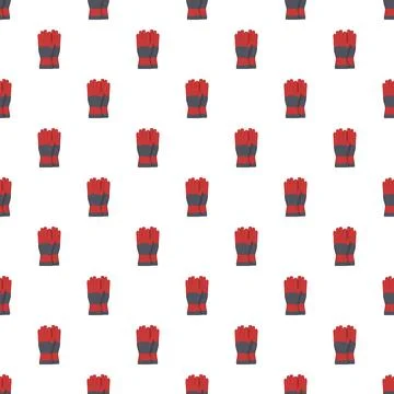 Red work gloves seamless pattern background Stockillustratie