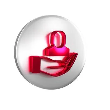 Red Worker icon isolated on transparent background. Business avatar symbol .. Illustrazione stock