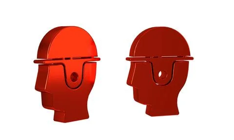 Red Worker safety helmet icon isolated on transparent background. イラスト素材