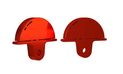 Red Worker safety helmet icon isolated on transparent background. 스톡 일러스트