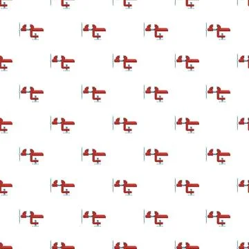 Red workshop vise tool pattern on white background Stock Illustration