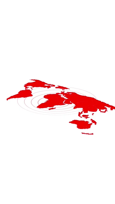 Red world map composed of dots on a vertical mobile video white background .. Stock Footage 344731026