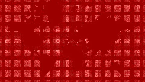 Red world map with dots animation Stock Footage 278177768