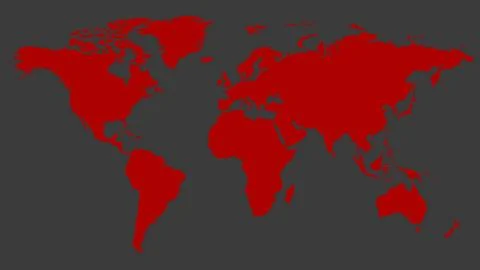 Red World Map Stock Illustration