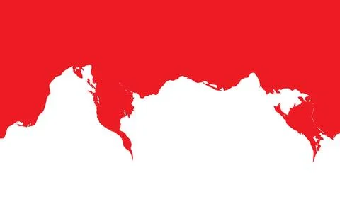 Red world map negative space abstract design with minimal vector continents Stock Illustration