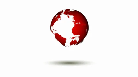 Red world map spinning Stock Footage 33344828