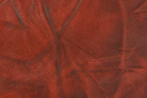 Red worn out leather Stock Photos