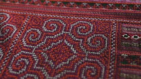 Red woven rug Stock-Footage 186882696