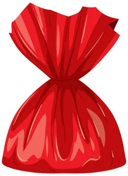 Red Wrapped Chocolate Truffle Candy Vector Illustration Illustrazione stock