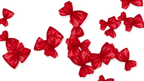 Red Wrapped Hard Candies Bursting and Floating on White Background Stock Footage 344717636