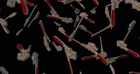 Red Wrench falling slow motion Video stock 155468693