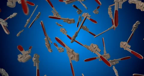 Red Wrench falling slow motion Video stock 155468955